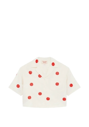Maje x Blanca Miró polka-dot cropped shirt - Neutrals