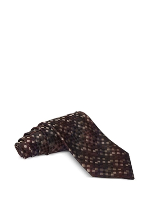 Zilli diamond-grid silk tie - Brown