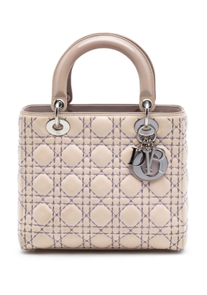 Christian Dior Pre-Owned 2012 Medium Lambskin Cannage Stitched Lady Dior satchel - Neutrals