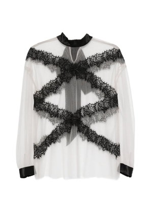 Viktor & Rolf lace-trim blouse - Grey