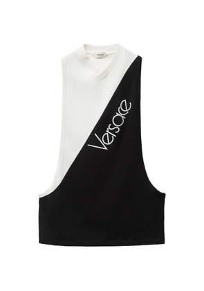 Versace embroidered-logo cotton-jersey tank top - Black