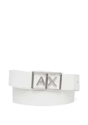 Armani Exchange logo-buckle belt - White