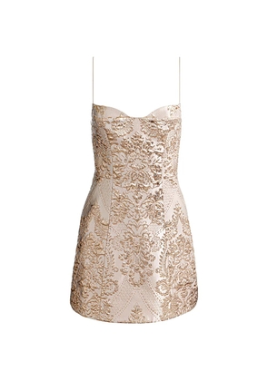 alice + olivia Hallie Peekaboo mini dress - Gold