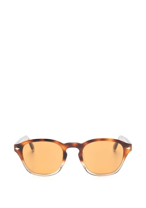 Brunello Cucinelli tortoiseshell-effect round-frame sunglasses - Brown
