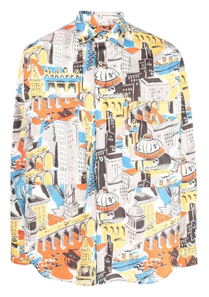 Moschino graphic-print long-sleeve shirt - Grey