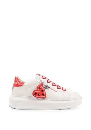 Karl Lagerfeld heart-motif logo-print sneakers - White