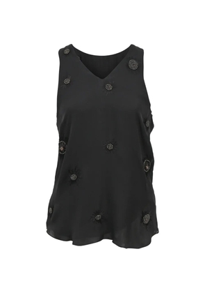 Adam Lippes beaded embroidered sleeveless top - Black