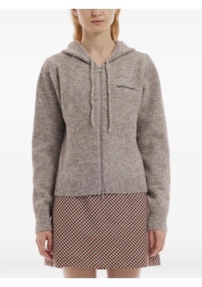Rest&Recreation hairy-knit zip-up hoodie - Neutrals