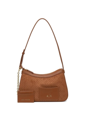Armani Exchange monogram-pattern shoulder bag - Brown