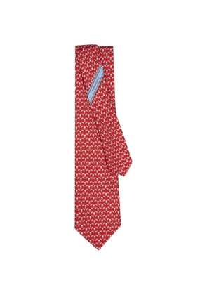 Ferragamo golf-print silk tie - Red