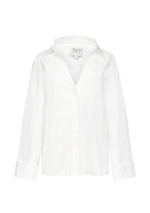 TWP V-neck spread-collar shirt - White