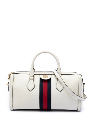 Gucci Pre-Owned 2016-2026 Medium Calfskin Web Ophidia Top Handle Bag satchel - Neutrals