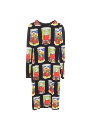 Dolce & Gabbana Pre-Owned 2010s tomato can-print long-sleeve midi dress - Black