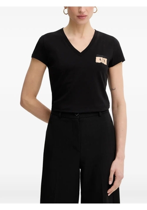 Armani Exchange logo-detail V-neck T-shirt - Black