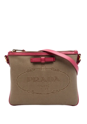 Prada Pre-Owned 2010-2026 Canvas Canapa Logo Bow crossbody bag - Neutrals