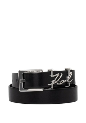 Karl Lagerfeld Signature logo-plaque belt - Black