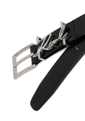 Karl Lagerfeld Signature logo-plaque belt - Black