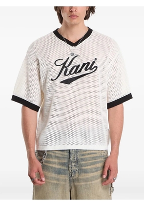 karl kani mesh logo-print T-shirt - White
