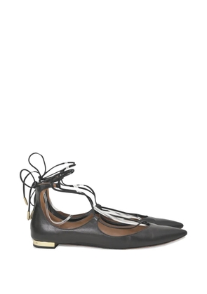 Aquazzura Christy lace-up ballet flats - Black