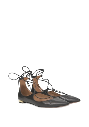 Aquazzura Christy lace-up ballet flats - Black