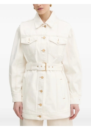 Armani Exchange belted denim jacket - White