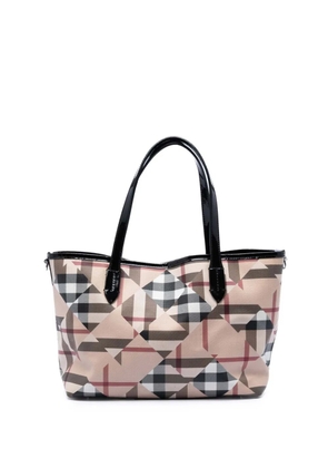 Burberry Pre-Owned 2000-2017 House Check Coated Canvas satchel - Neutrals
