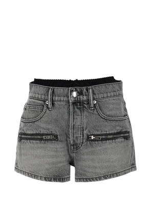 Alexander Wang layered-waistband zip-detail shorts - Grey