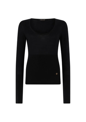 Roberto Cavalli scoop-neck ribbed-knit sweater - Black