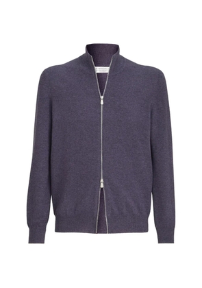 Brunello Cucinelli cashmere high-neck cardigan with zipper - Purple