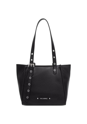 Karl Lagerfeld eyelet-embellished buckled tote bag - Black