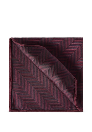 Brunello Cucinelli silk chevron pocket square - Red