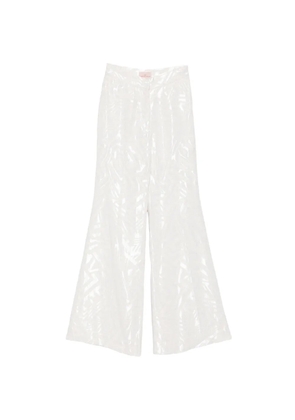 Leen Mougrhabi Noor jacquard flared trousers - White