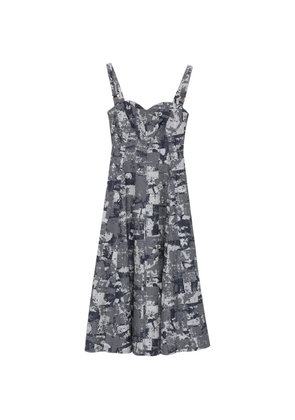 Leen Mougrhabi Grace sweetheart-neckline A-line midi dress - Blue