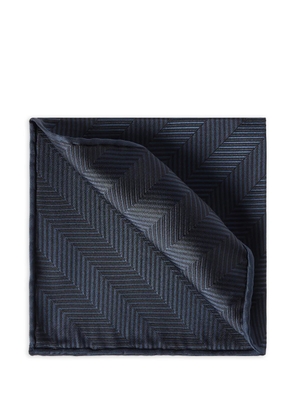Brunello Cucinelli silk chevron pocket square - Blue