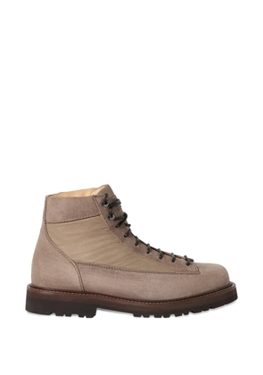 Brunello Cucinelli suede and techno fabric urban outdoor boots - Grey