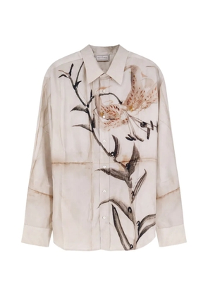 Pierre-Louis Mascia floral-pattern silk shirt - Neutrals