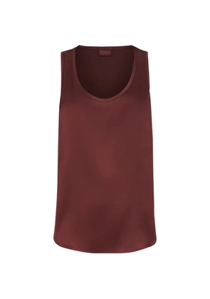 Brunello Cucinelli stretch silk satin top - Brown