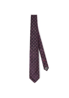 Brunello Cucinelli silk tie with geometric pattern - Purple