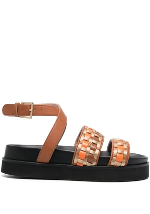 Alberta Ferretti Fussbett interwoven leather sandals - Brown