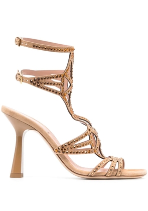 Alberta Ferretti 105mm metallic square-toe sandals - Brown