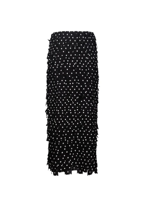 Giovanni Paris polka-dot tiered midi skirt - Black