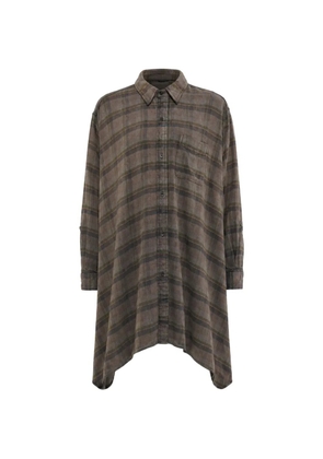 R13 plaid draped shirt - Brown