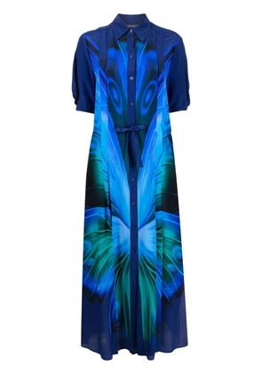 Alberta Ferretti abstract-print shirtdress - Blue