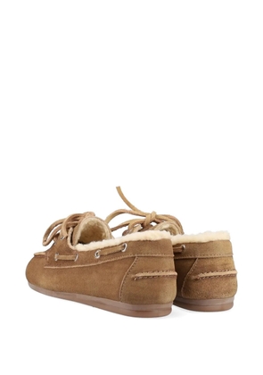 Posa shearling-lined boat shoes - Neutrals