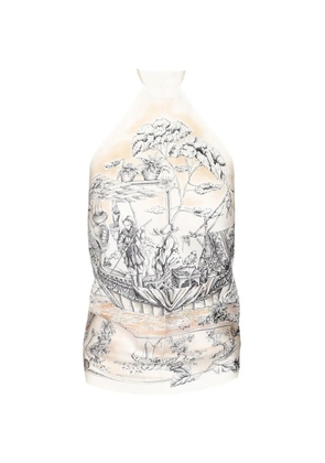 Ferragamo Voyage-print silk blouse - Neutrals