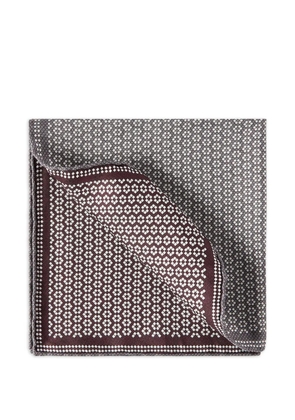 Brunello Cucinelli silk geometric-pattern pocket square - Grey