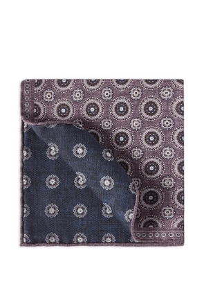 Brunello Cucinelli silk pocket square with medallion design - Purple