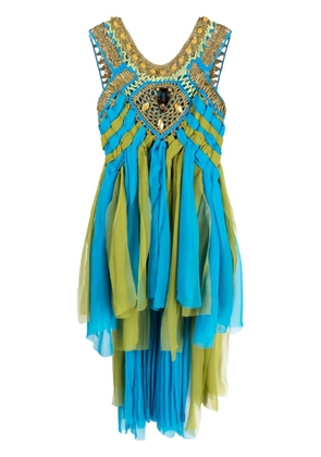 Alberta Ferretti interwoven bead-embellished midi dress - Blue