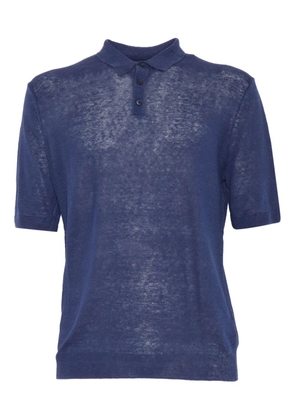 Ballantyne short-sleeve linen polo shirt - Blue