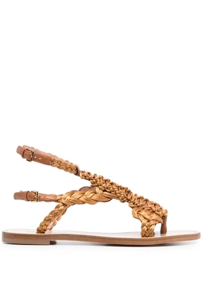 Alberta Ferretti open-toe braided sandals - Brown